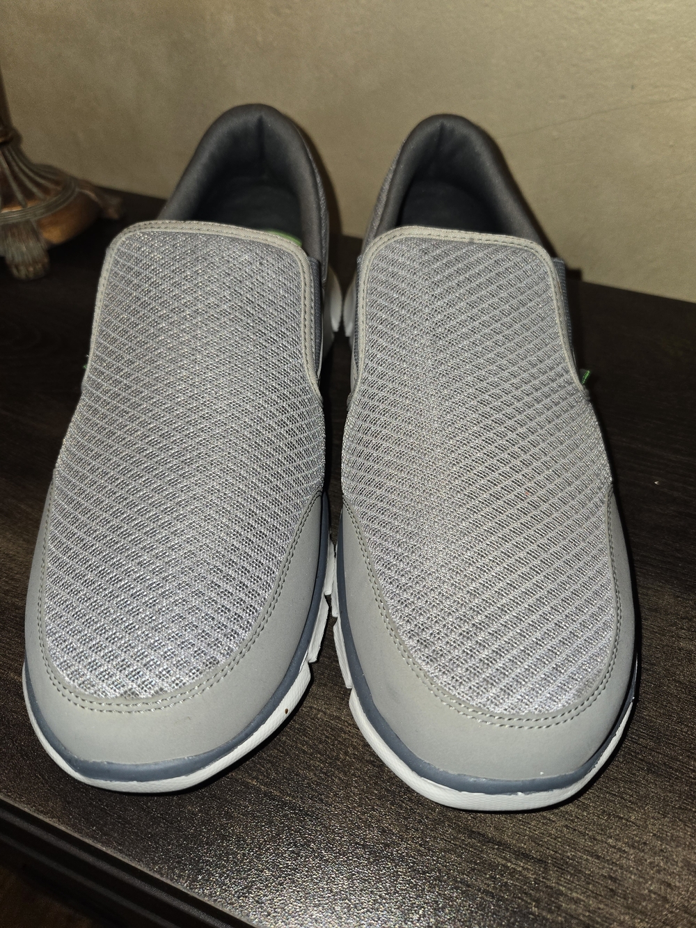 Skechers Men's Gray Slip-On Mesh Comfort Loafers